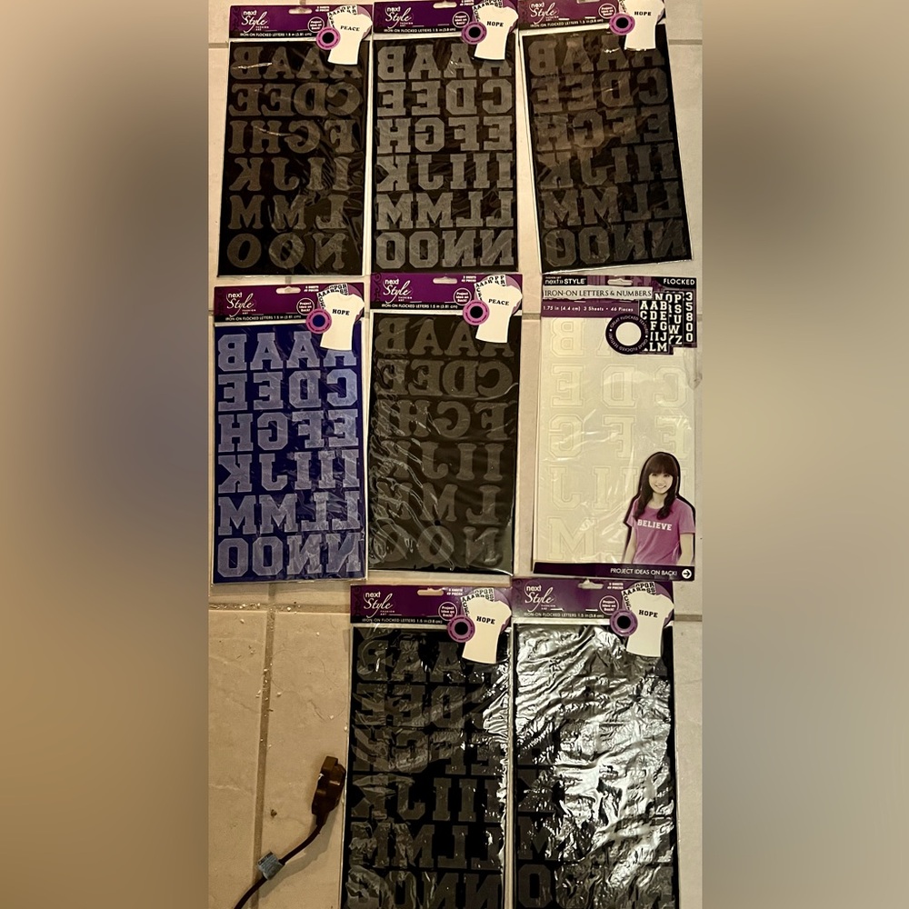 BRAND NEW Bundle of 8 Packs of Next Style Iron On Letters